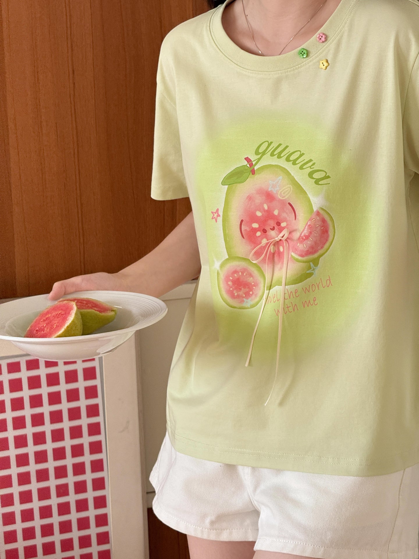 Guava Glow Ribbon Tees-Tops-ntbhshop