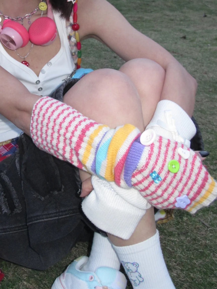 Button Pop Dopamine Arm Warmers-ntbhshop