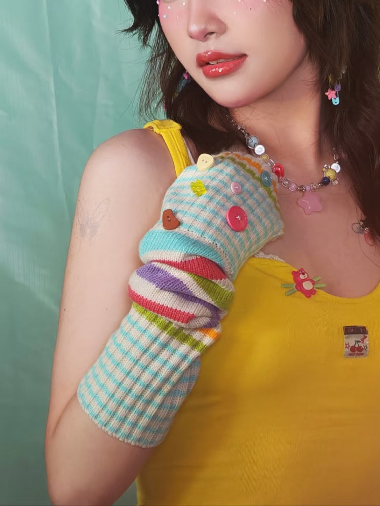 Button Pop Dopamine Arm Warmers-ntbhshop