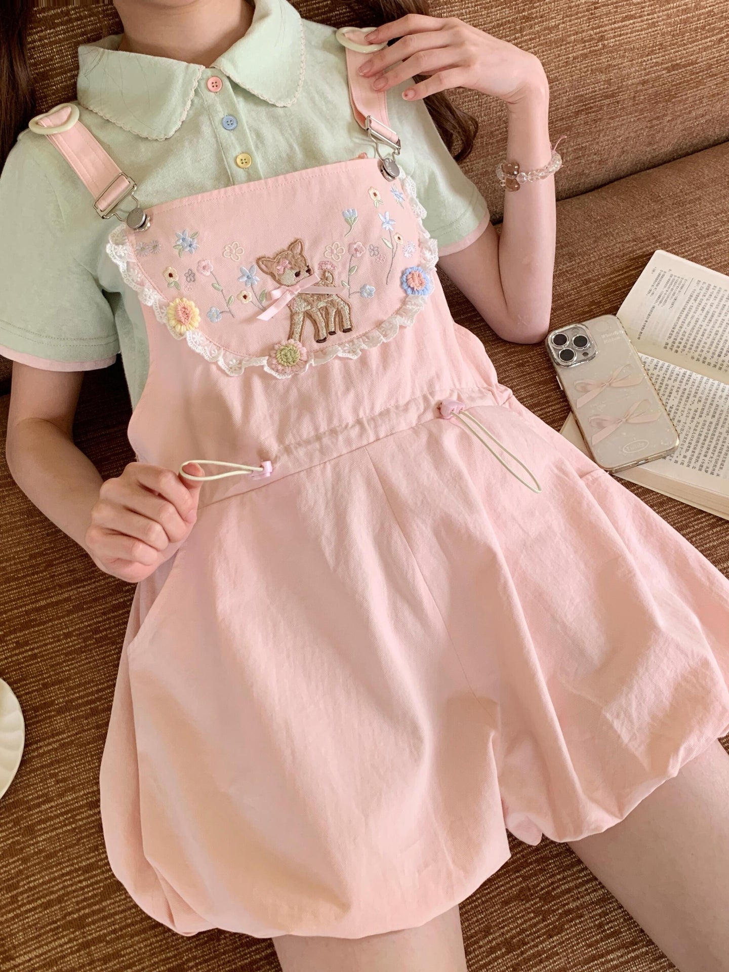 Dear Bambi Bubble Overall Shorts-Bottoms-ntbhshop