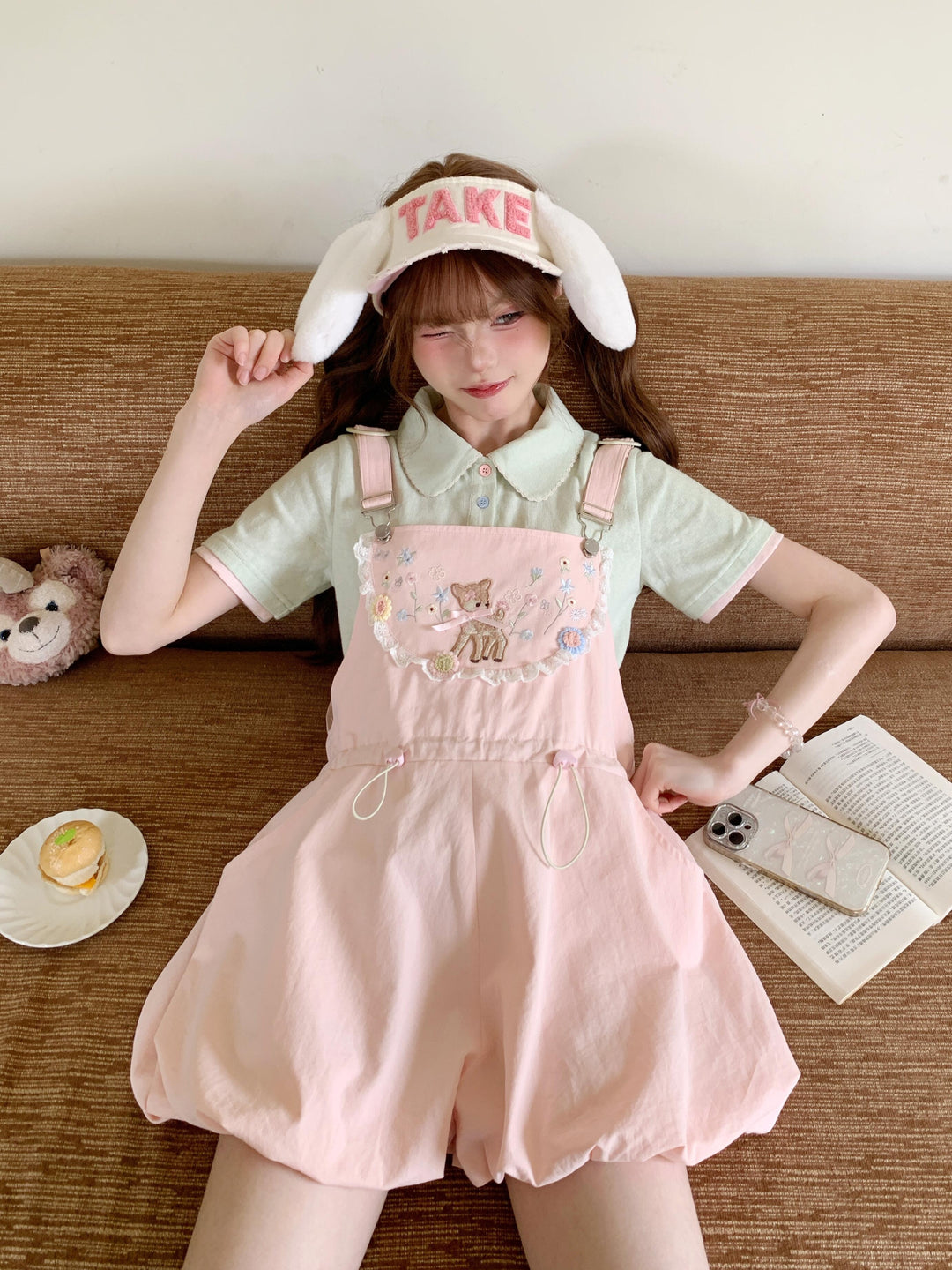 Dear Bambi Bubble Overall Shorts-Bottoms-ntbhshop