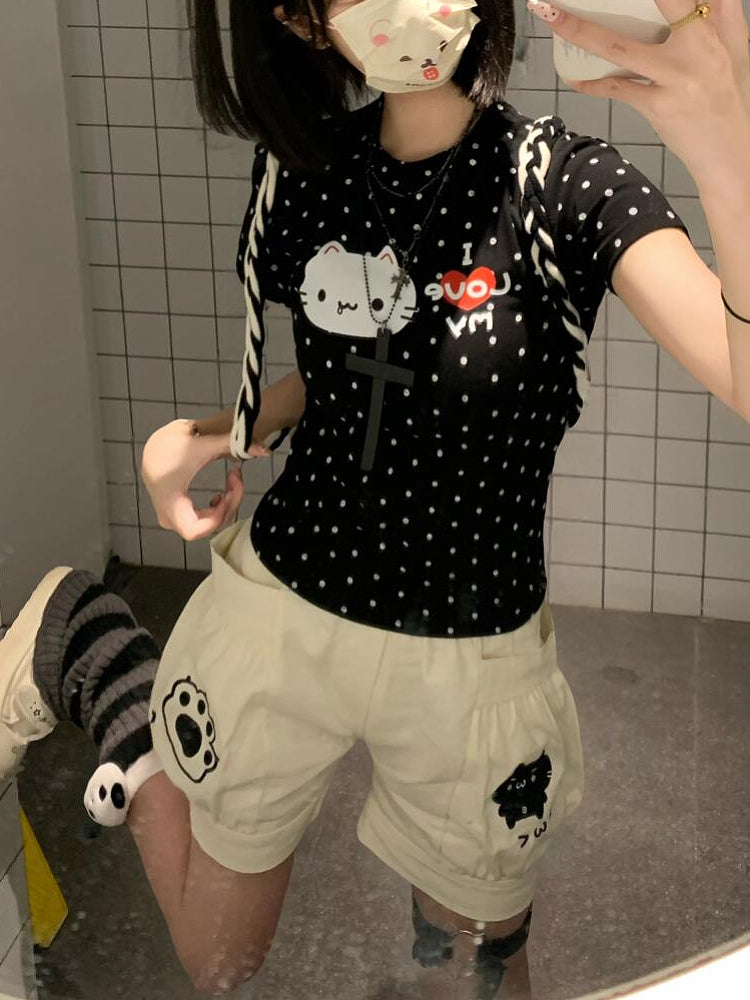 Moonpaw Embroidered Bib Shorts-ntbhshop