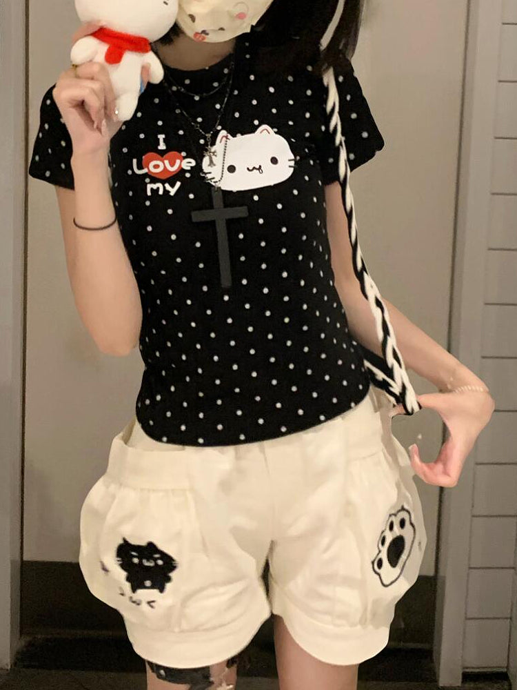 Moonpaw Embroidered Bib Shorts-ntbhshop