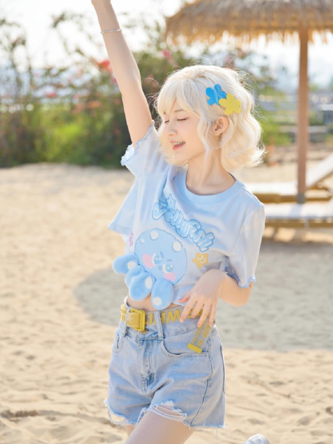 Cloud Breeze Denim Shorts-Bottoms-ntbhshop