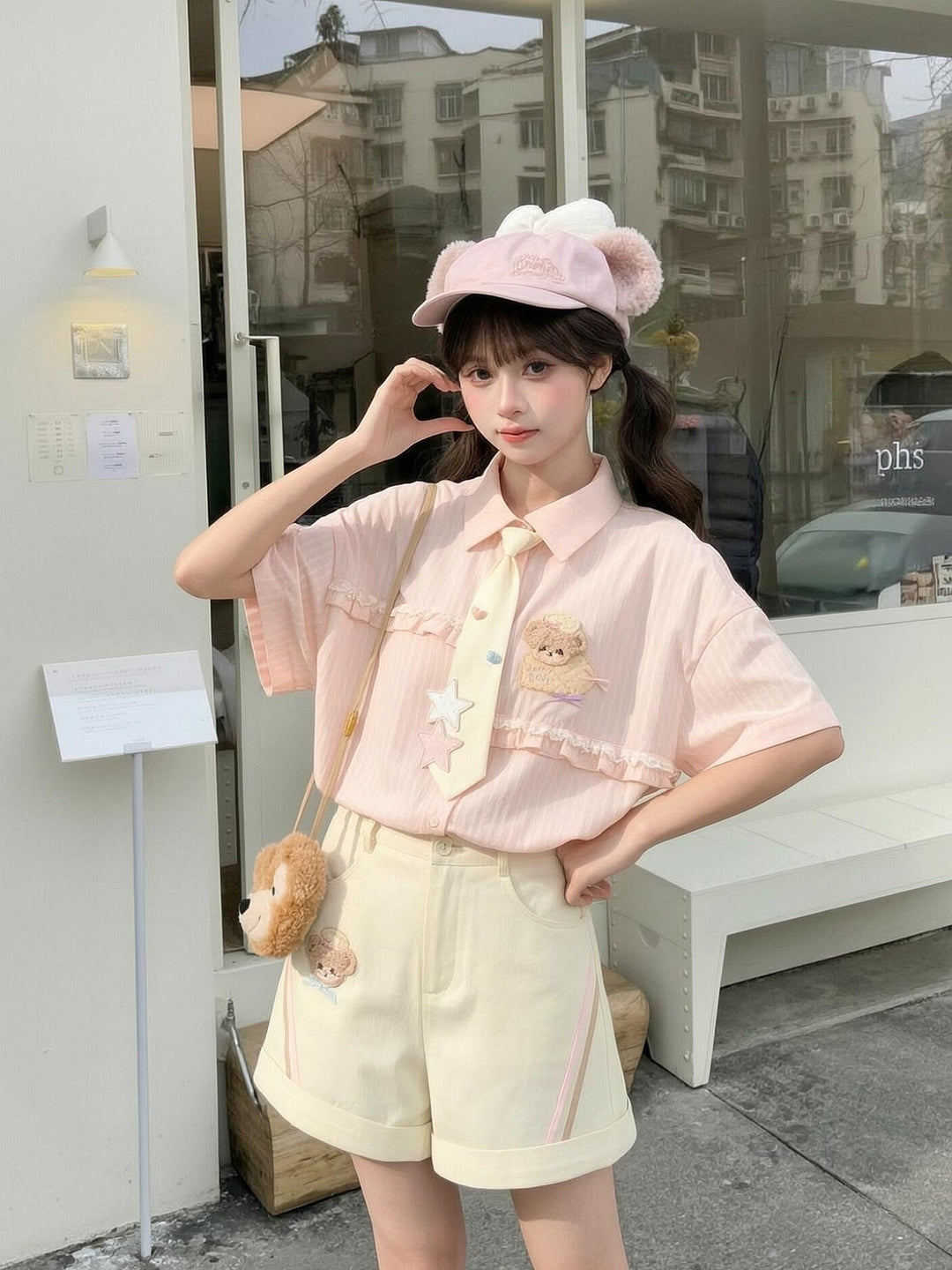 Bakery Bear Cotton Shorts-Bottoms-ntbhshop