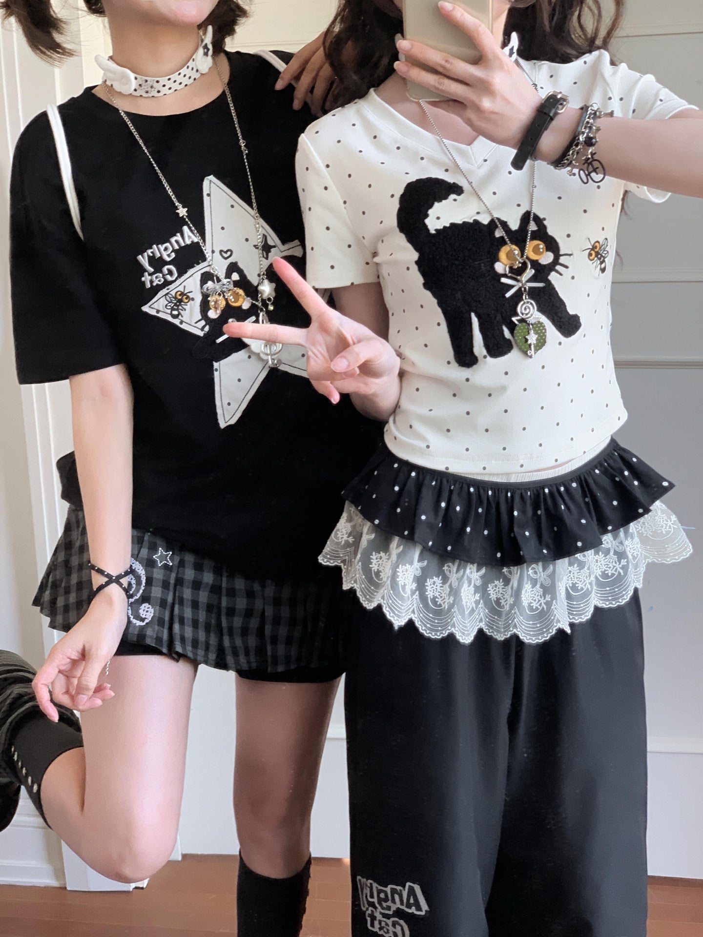 Angry Cat Polka Tee-Tops-ntbhshop