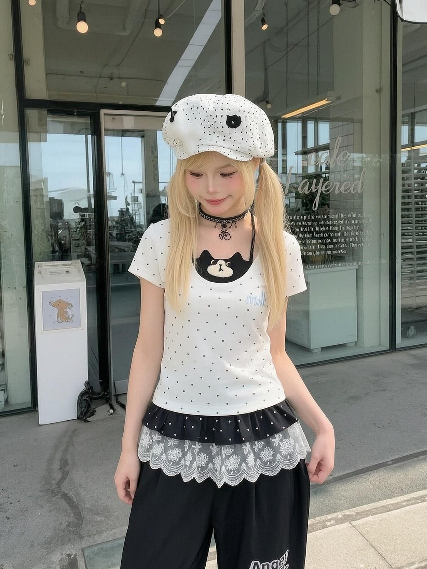 Milk Cat Halter Tee-Tops-ntbhshop