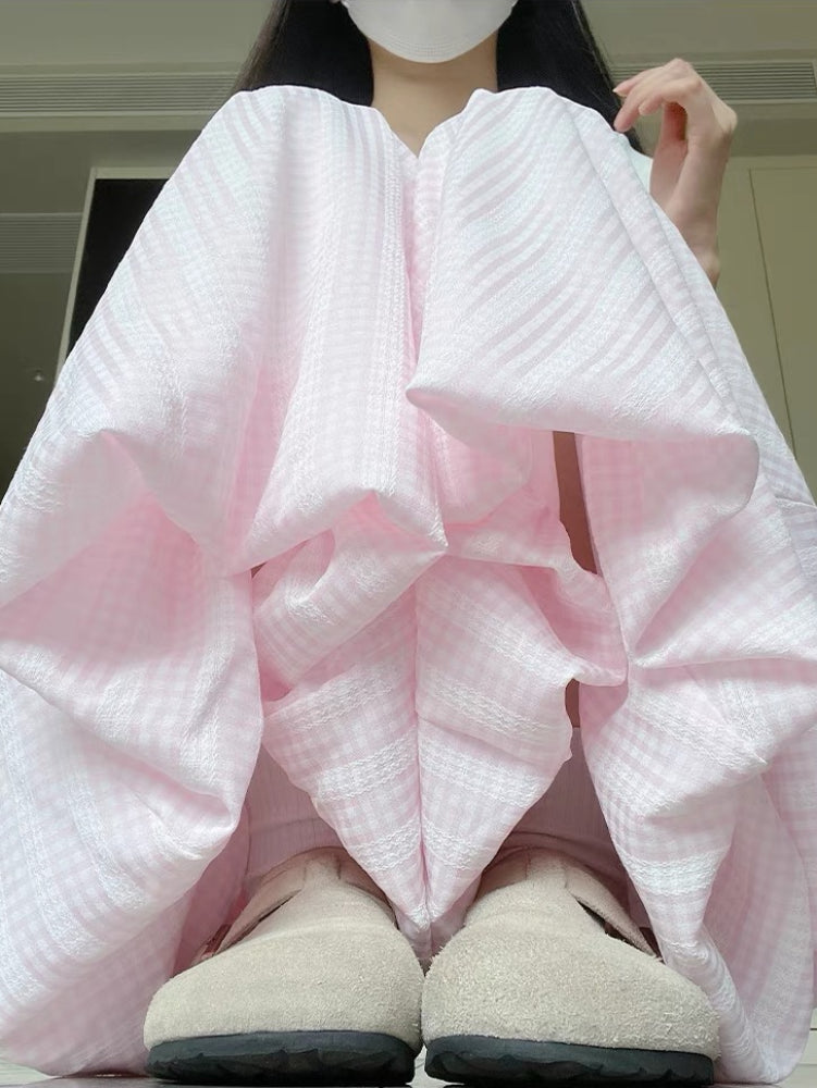 Cloud Grove Gingham Bubble Pants-ntbhshop