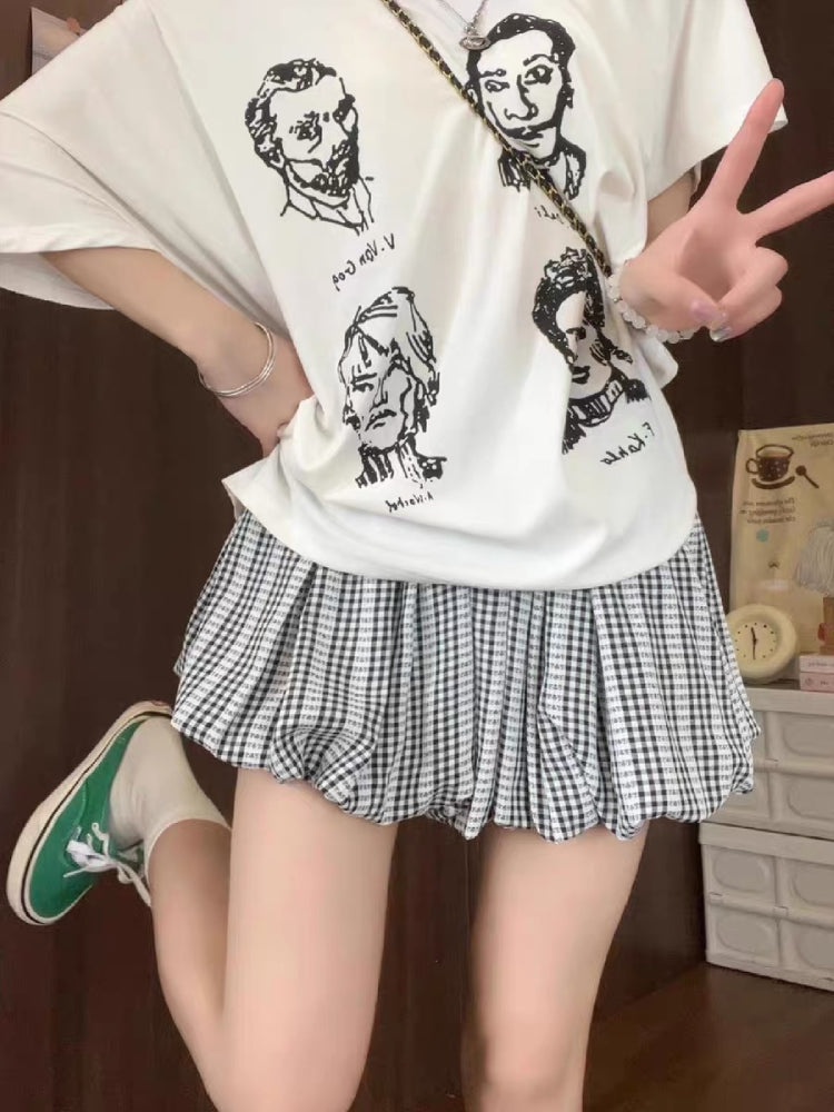 Cloud Grove Gingham Bubble Shorts-ntbhshop