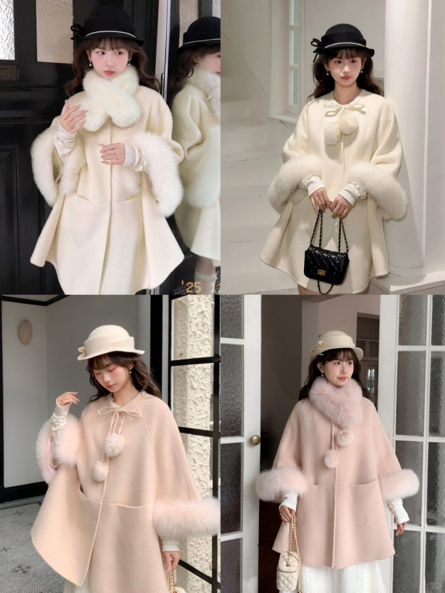 Moonlit Garden Princess Wool Cape Coats