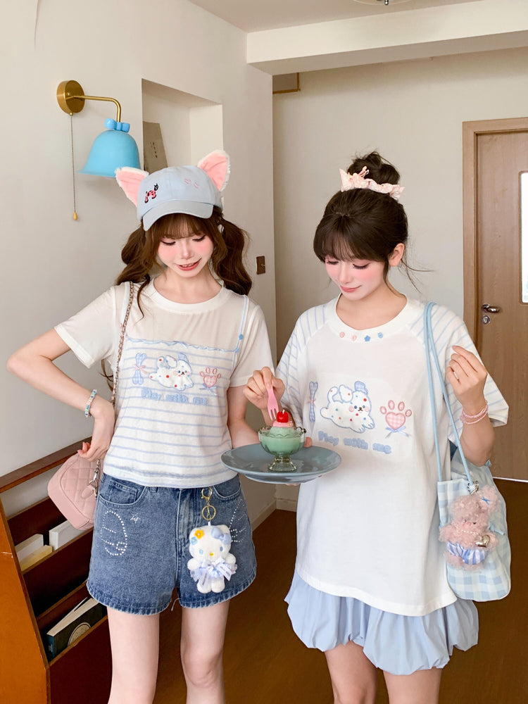 Twinkle Bow Denim Shorts-Bottoms-ntbhshop
