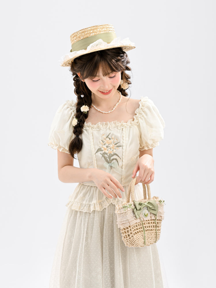 Lily Veil Ruffle Blouse-Tops-ntbhshop