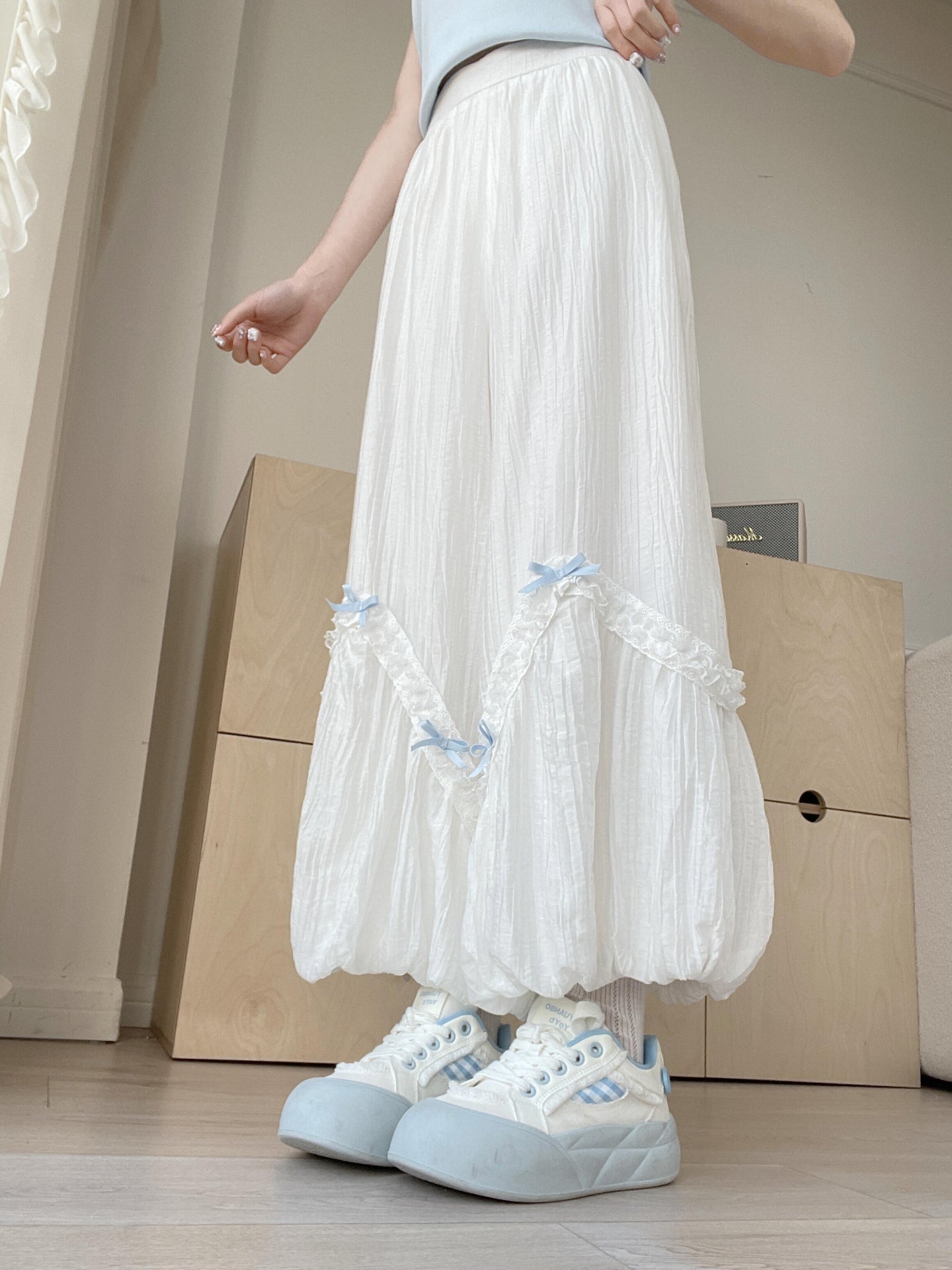 Cloud Ribbon Bubble Pants-Bottoms-ntbhshop
