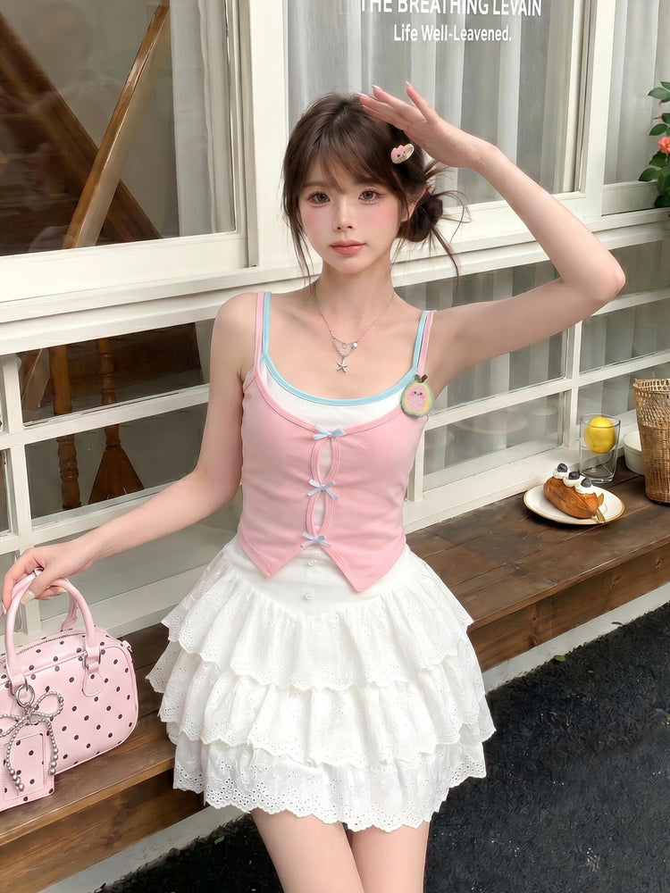 Guava Pop Layer Bra Cami-Tops-ntbhshop