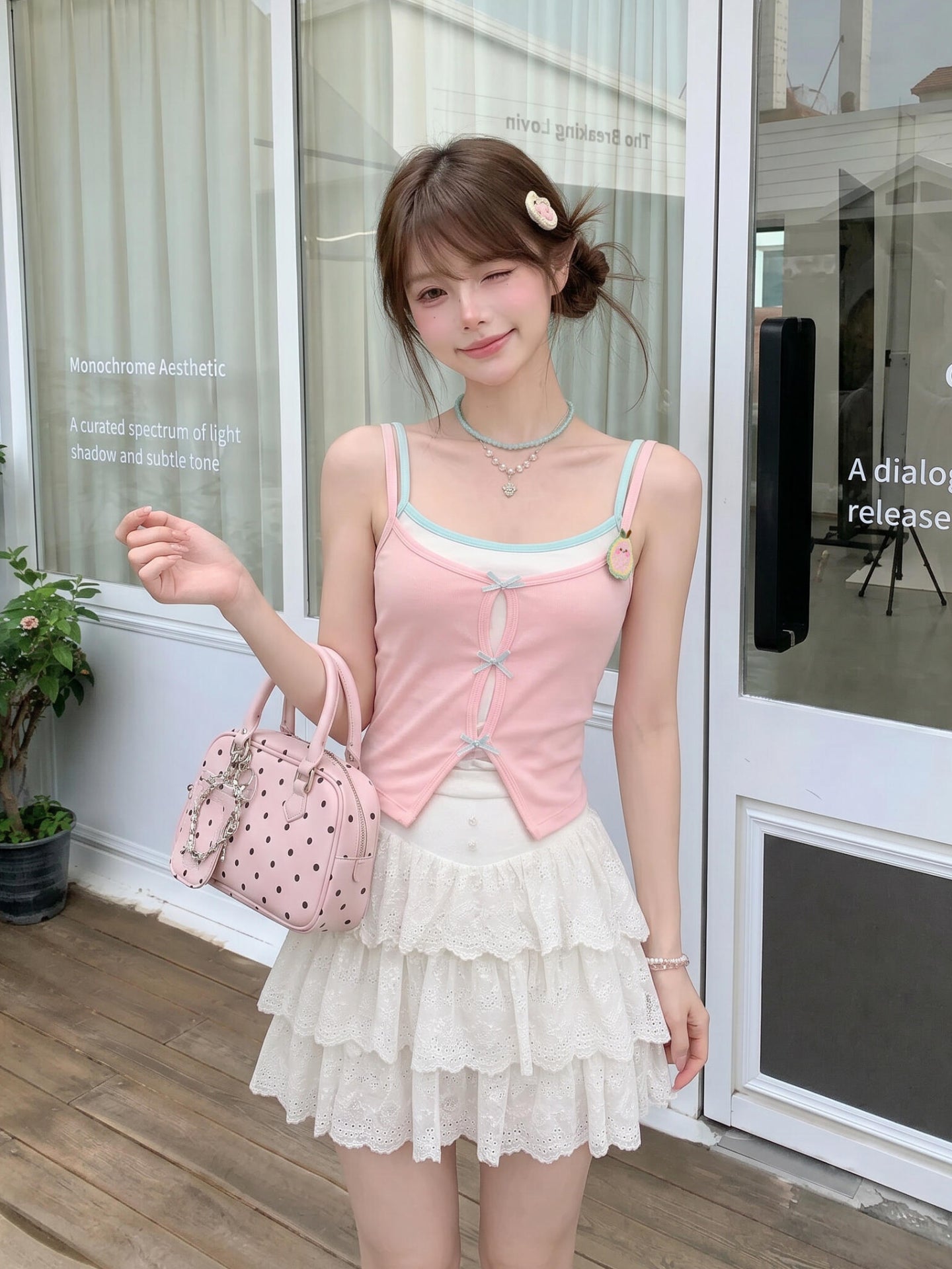Guava Pop Layer Bra Cami-Tops-ntbhshop