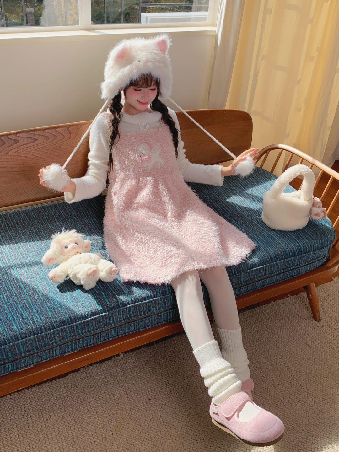 Lamb Plush Pinafore Dresses-Dresses-ntbhshop