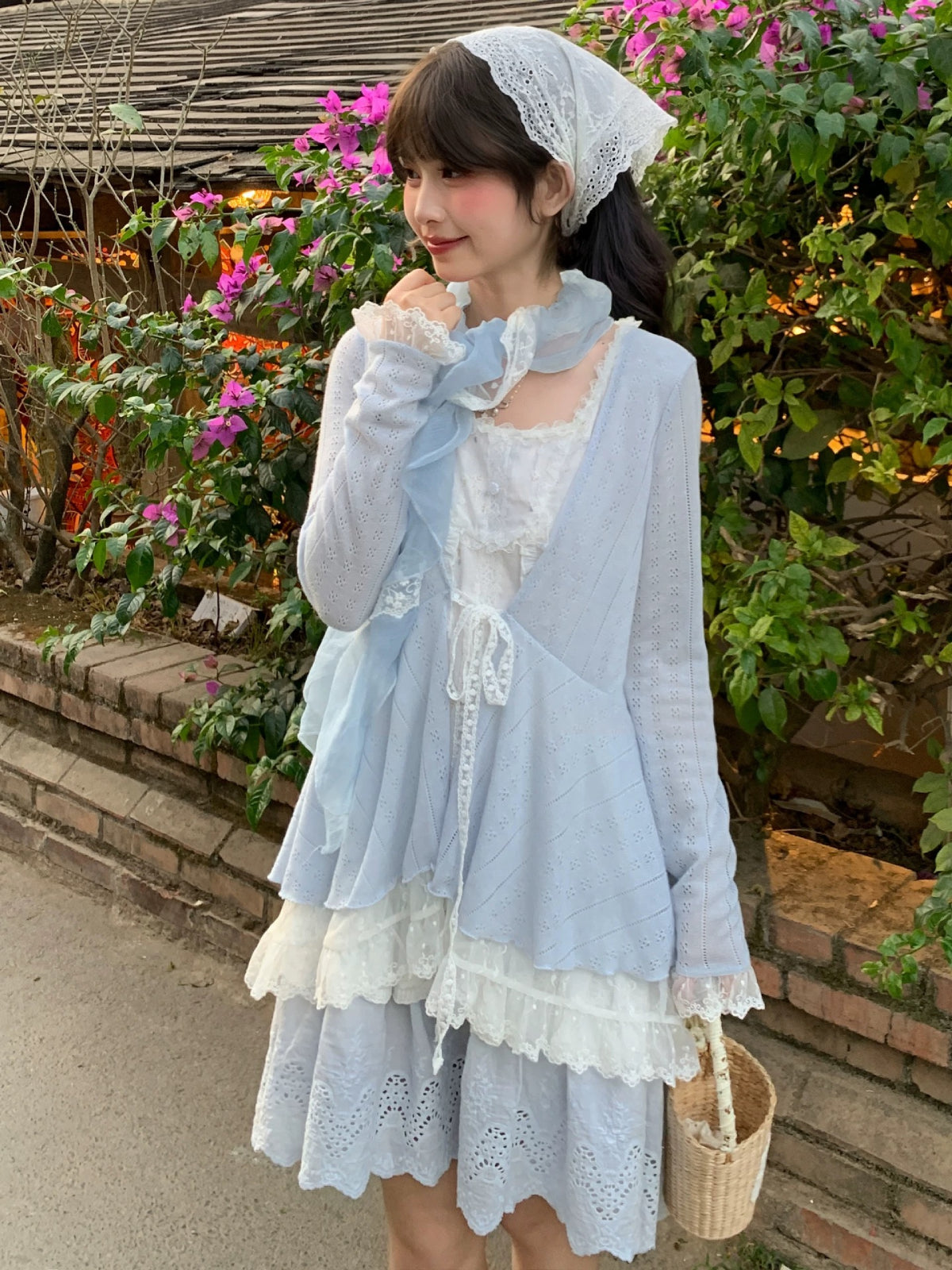 Spring Petal Lace Layer Dress-Dresses-ntbhshop