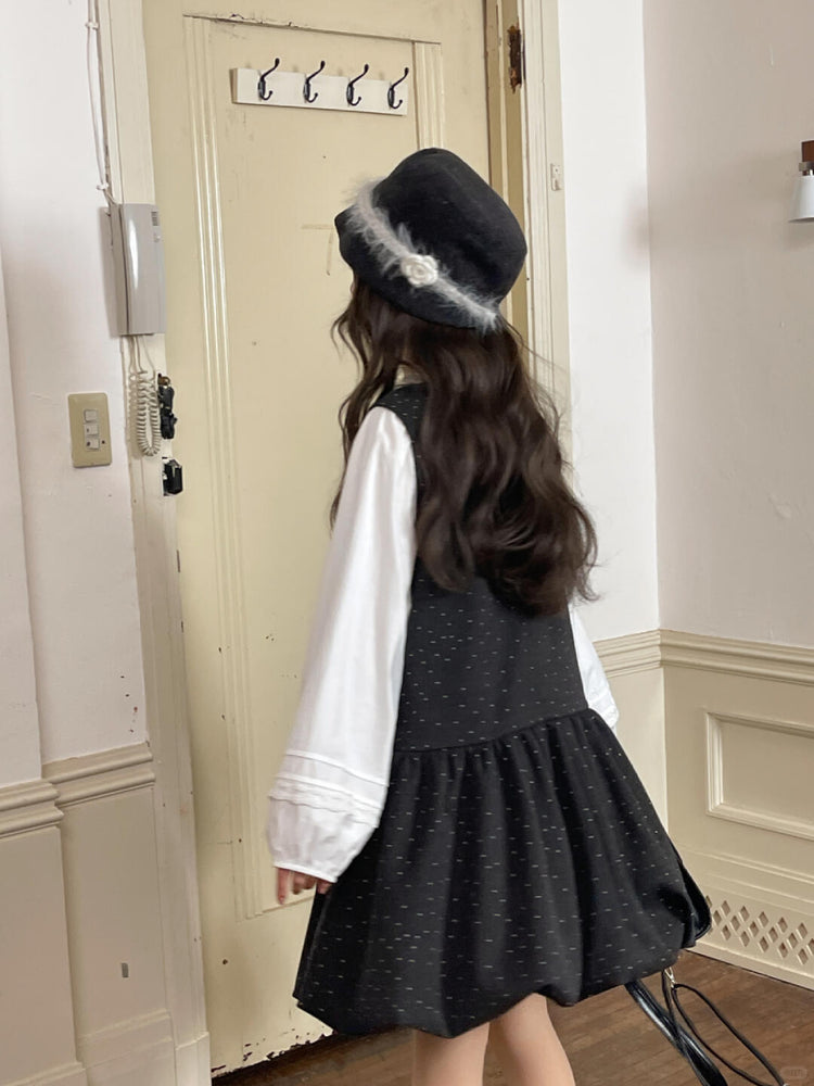 Twinkle Night Dot Bubble Dress-Dresses-ntbhshop