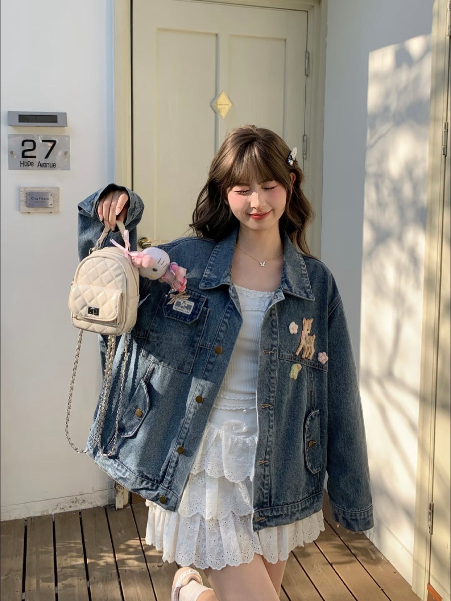 Dear Bambi Denim Jacket-Outerwear-ntbhshop