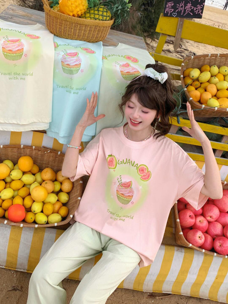 Guava Cupcake Pastel Tees-Tops-ntbhshop