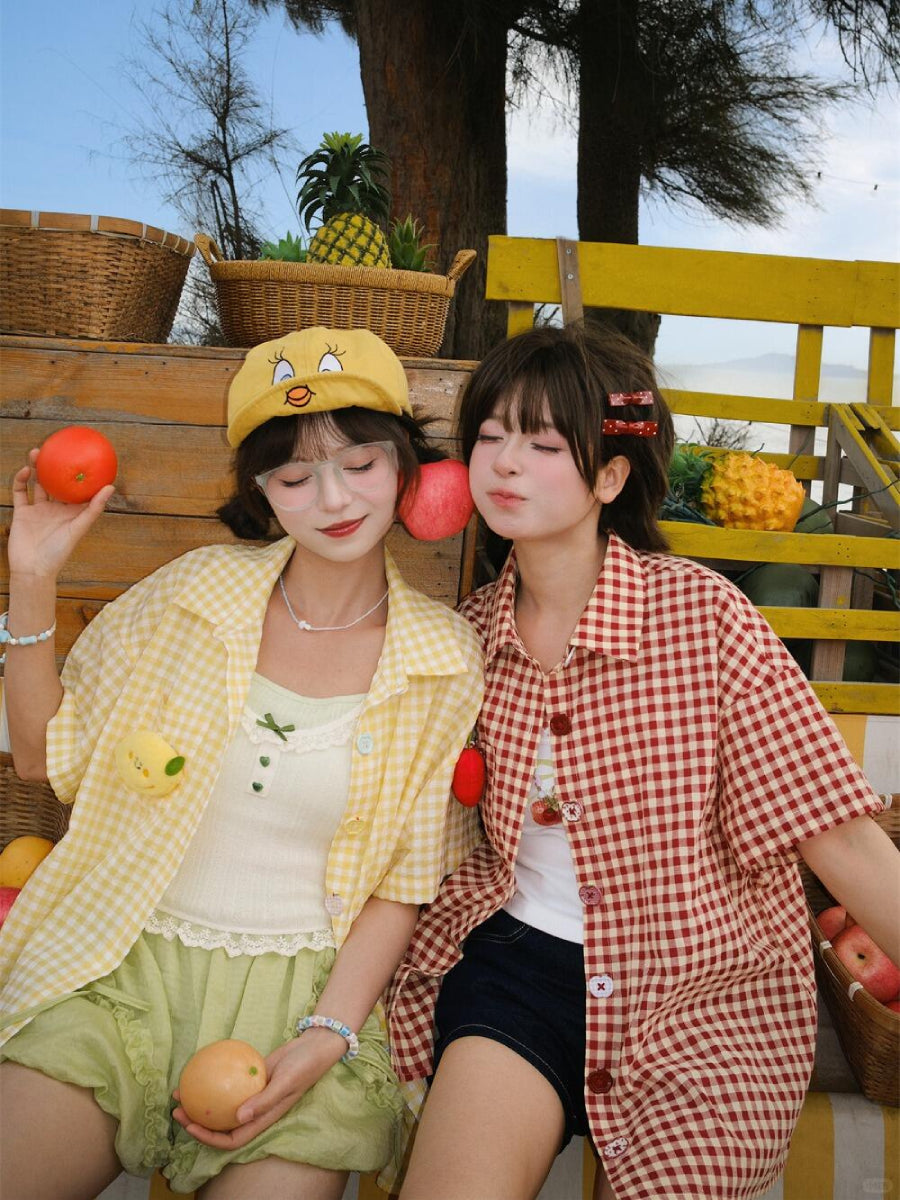 Candy Picnic Plaid Shirts-Tops-ntbhshop