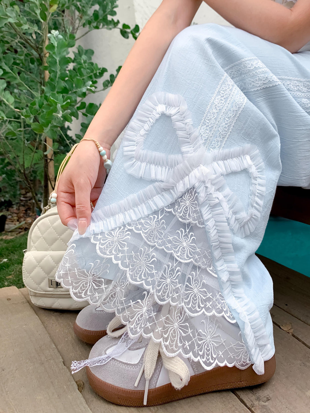 Cloud Ribbon Cotton Pants