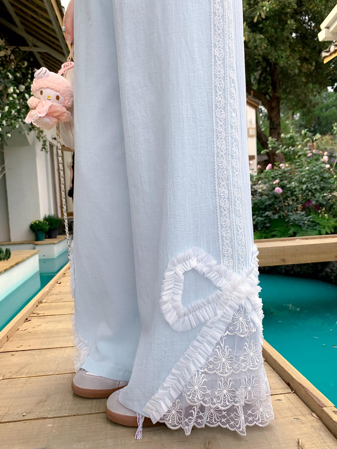 Cloud Ribbon Cotton Pants