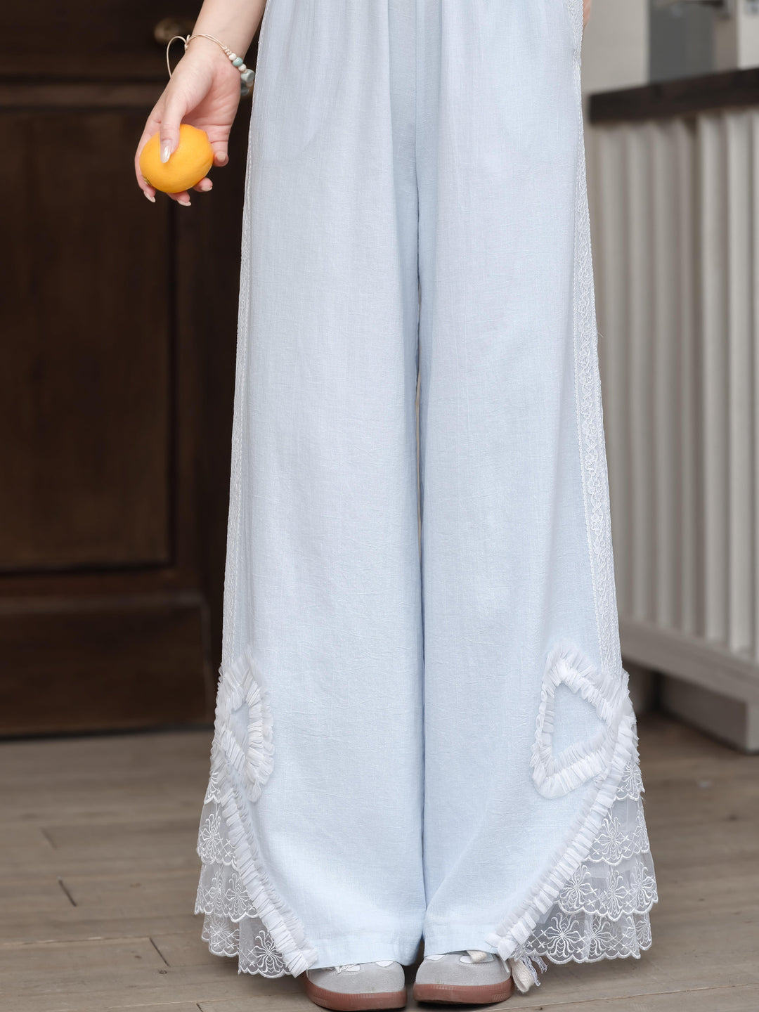 Cloud Ribbon Cotton Pants