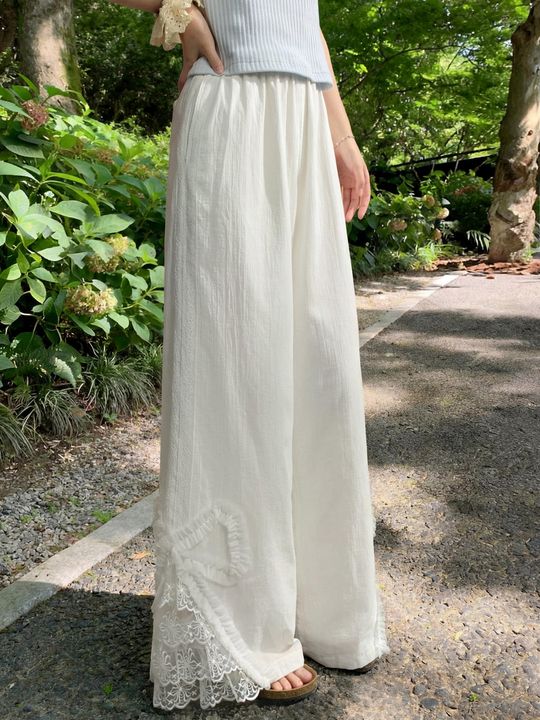 Cloud Ribbon Cotton Pants
