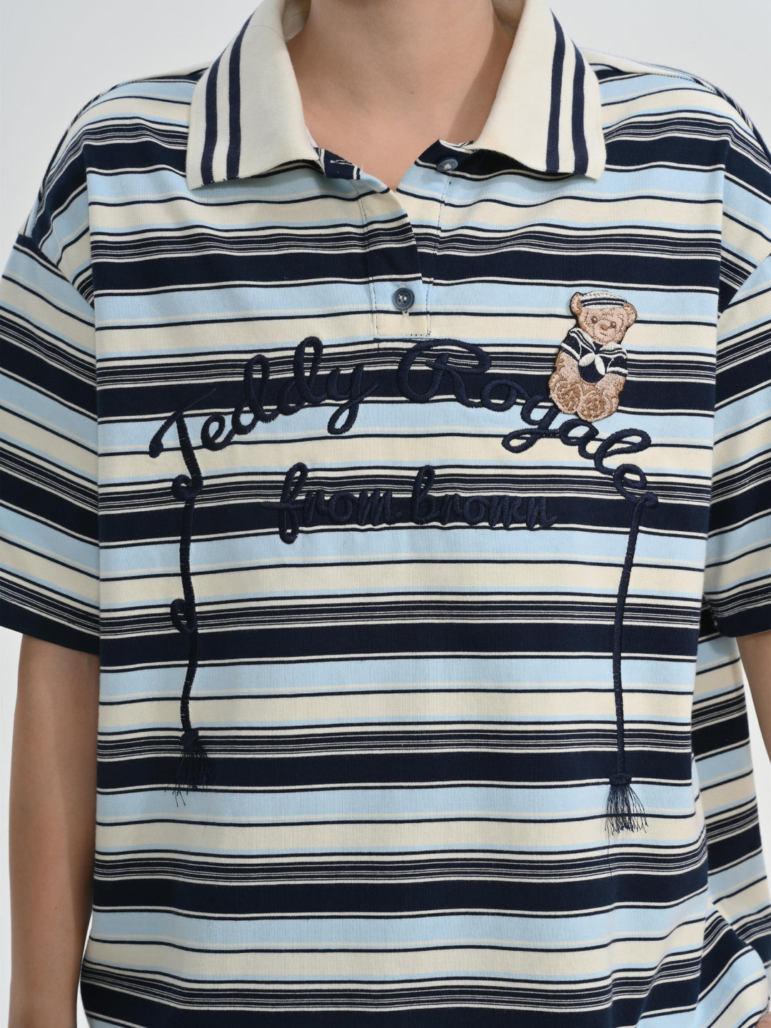 Teddy Royale Stripe Polo-Tops-ntbhshop