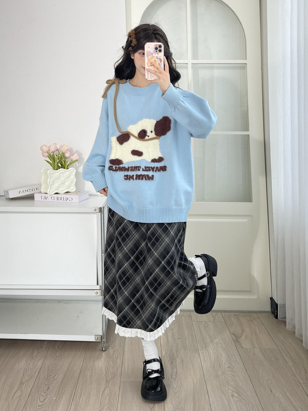 Midnight Plaid Midi Skirt-Bottoms-ntbhshop