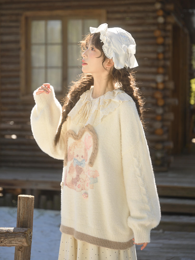 Bunny Bouquet Knit Sweater-Outerwear-ntbhshop