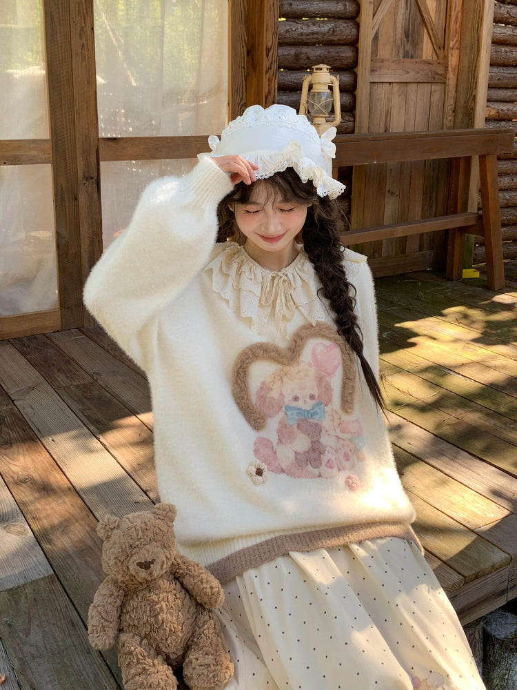 Bunny Bouquet Knit Sweater-Outerwear-ntbhshop