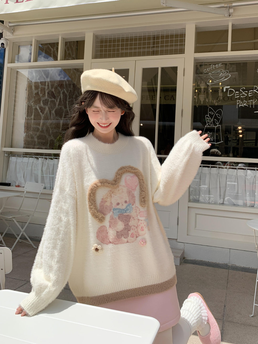 Bunny Bouquet Knit Sweater-Outerwear-ntbhshop