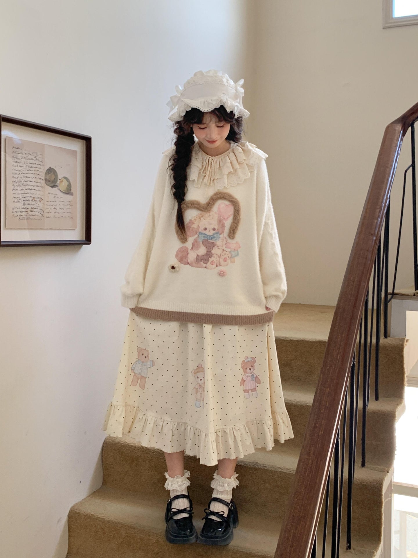 Teddy Dot Cotton Skirt-Bottoms-ntbhshop