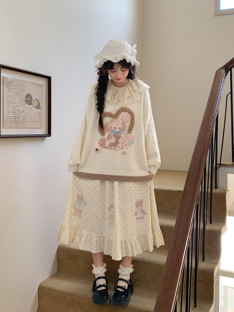 Teddy Dot Cotton Skirt-Bottoms-ntbhshop