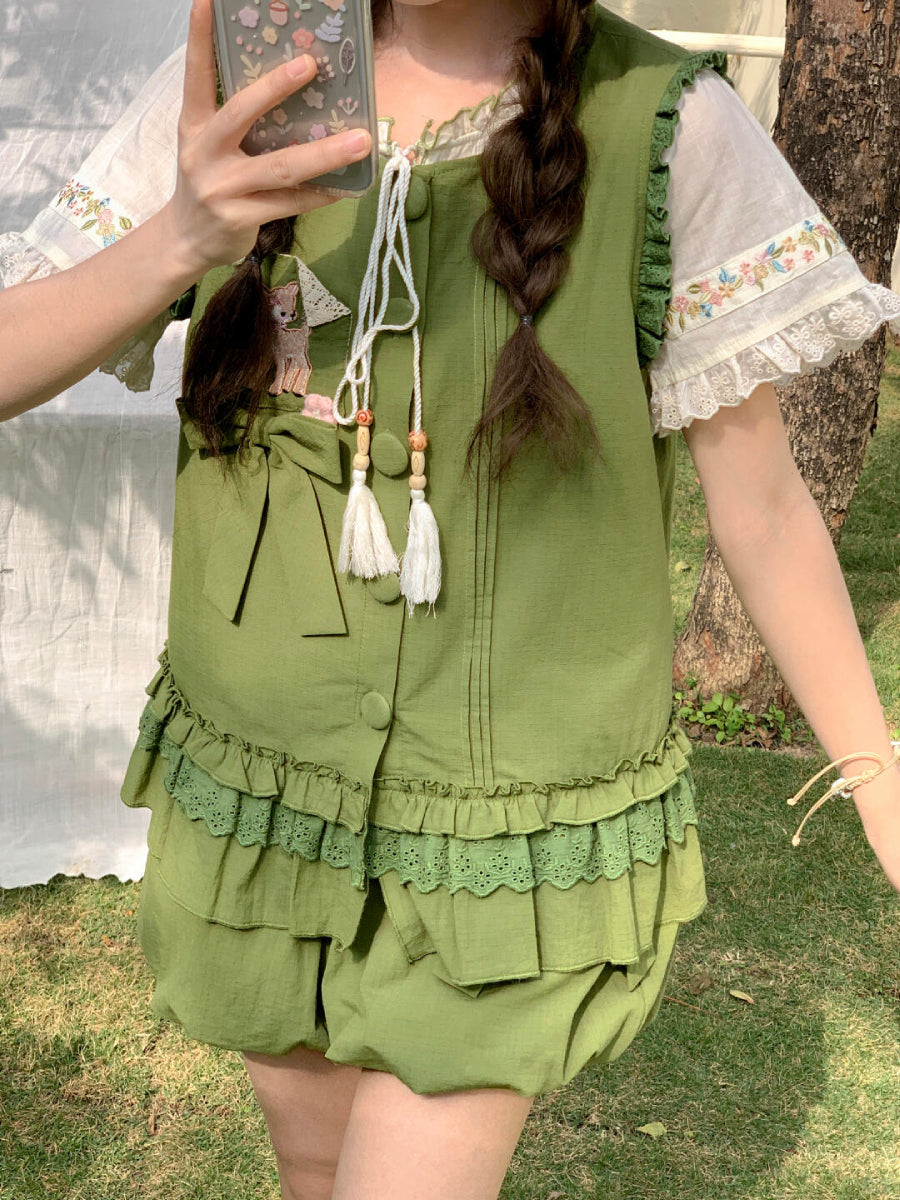 Dear Bambi Ruffle Top & Bubble Shorts-Sets-ntbhshop