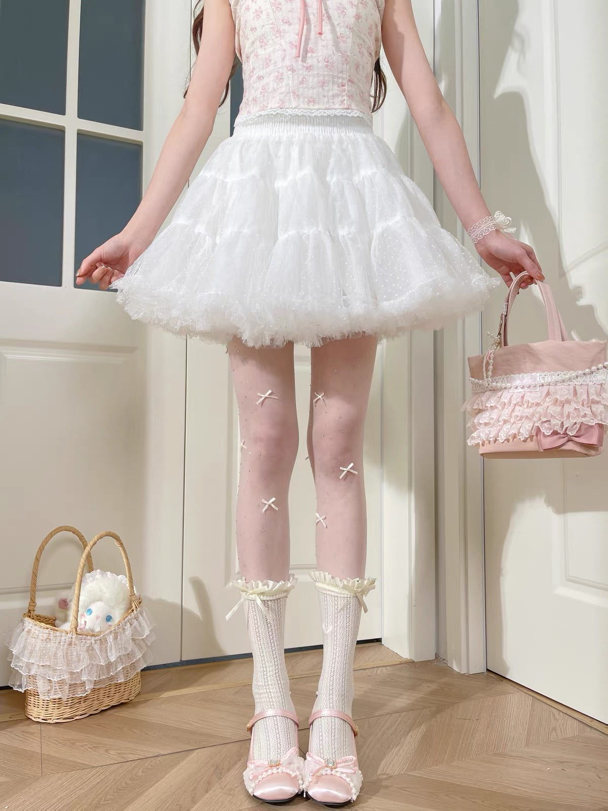 Swiss Dot Tulle Skirt-Bottoms-ntbhshop