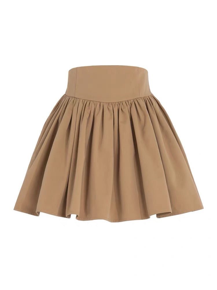Toffee Swing Cotton Skirt-Bottoms-ntbhshop