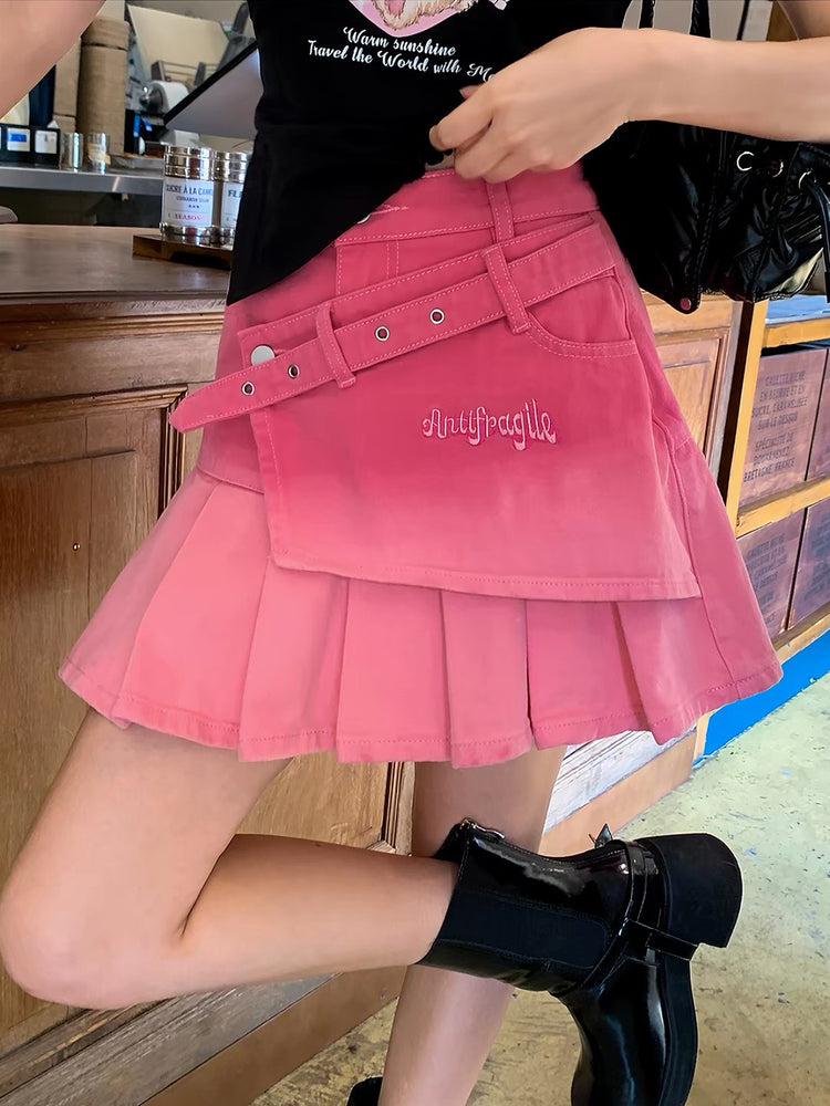 Antifragile Gradient Denim Skirt-Sets-ntbhshop