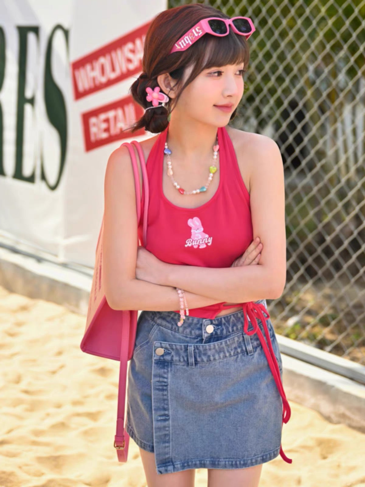 Berry Rush Denim Skorts-Bottoms-ntbhshop