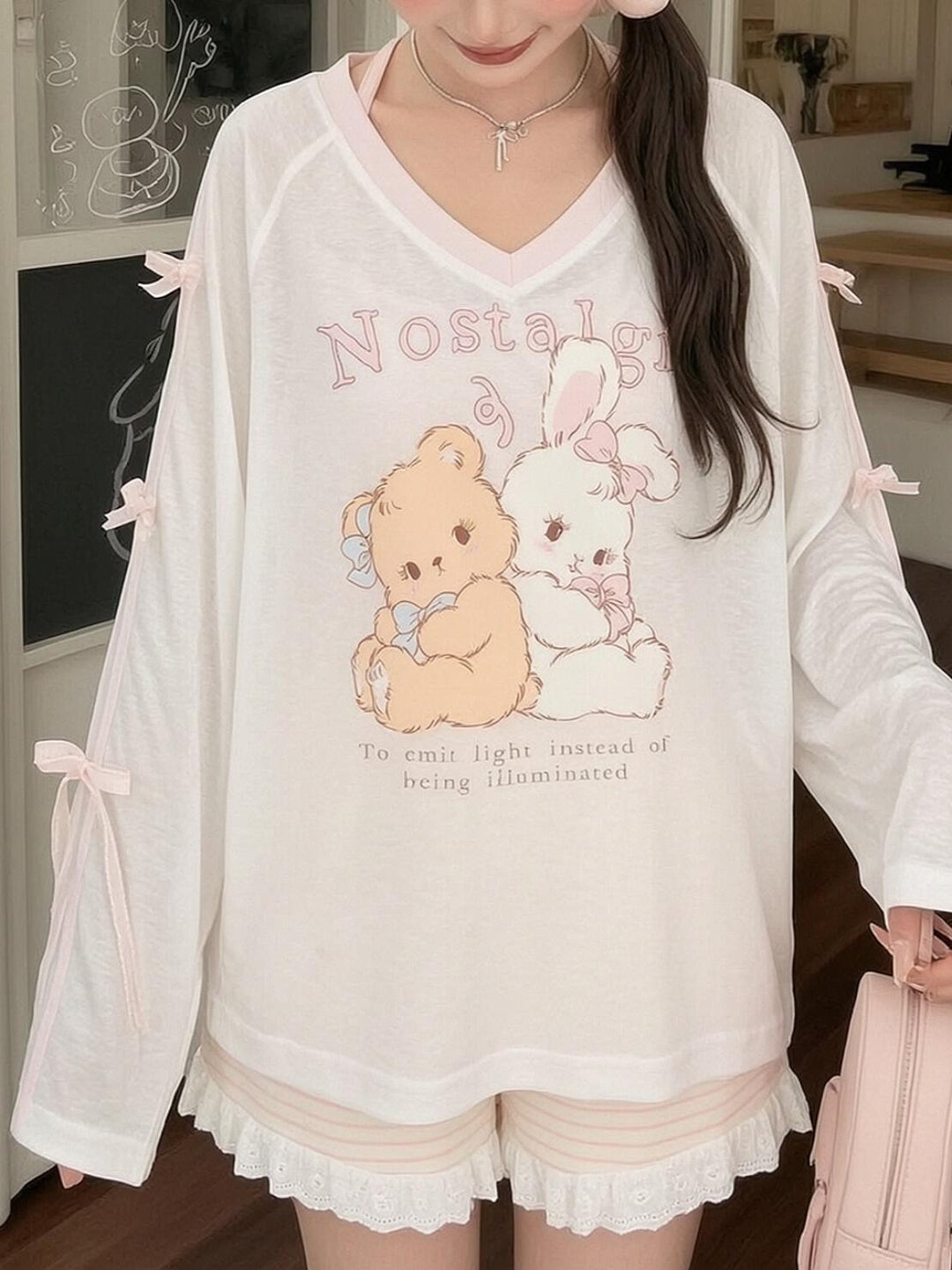 Nostalgia Bunny Lyocell Tee-Tops-ntbhshop