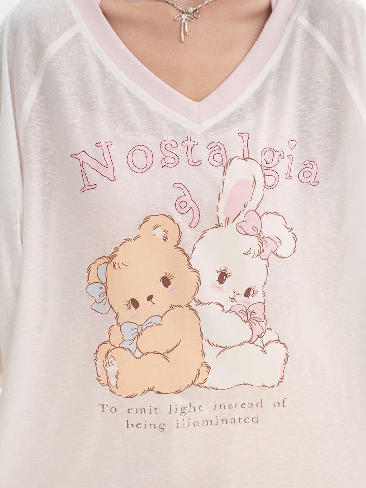 Nostalgia Bunny Lyocell Tee-Tops-ntbhshop