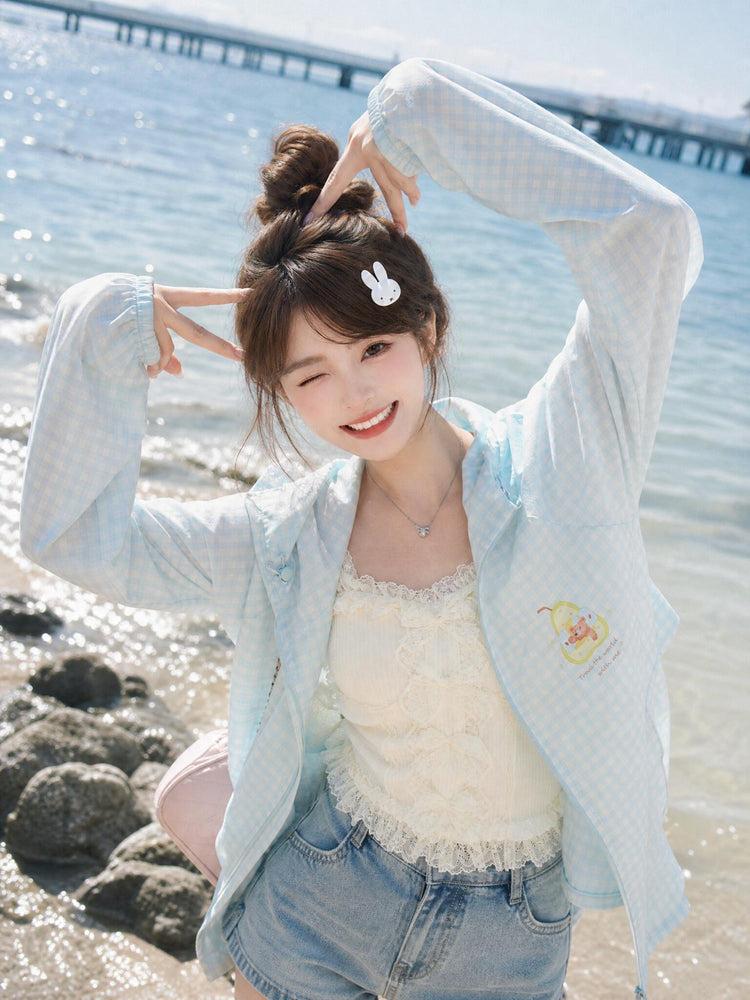 Pear Dream Gingham Sun Jacket-Outerwear-ntbhshop