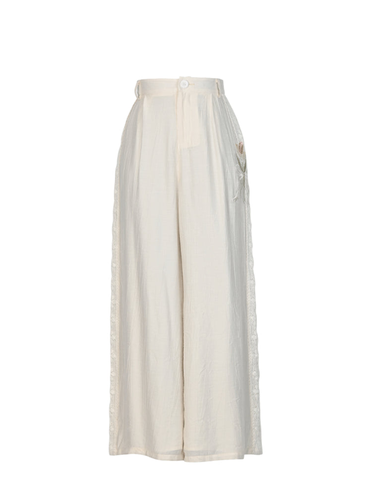 Tulip Breeze Pastel Wrinkled Wide Pants-ntbhshop