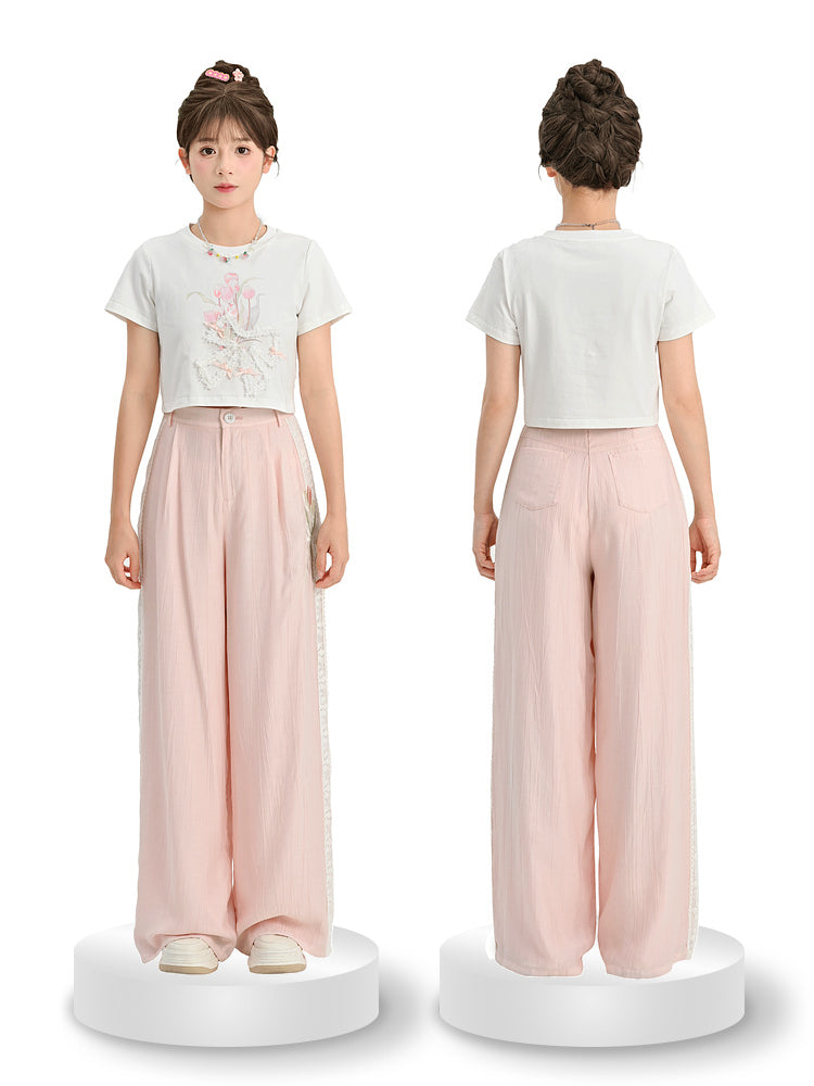 Tulip Breeze Pastel Wrinkled Wide Pants-ntbhshop