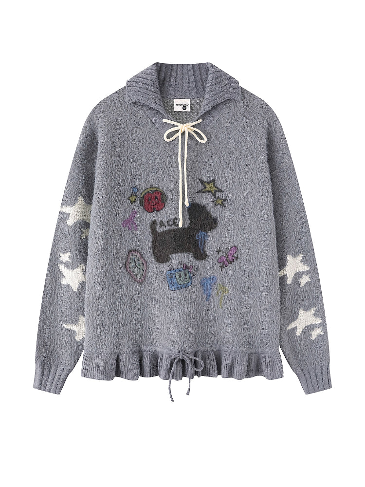 Puppy Love Bow Knit Sweaters-ntbhshop