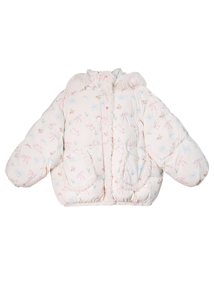 Bunny Meadow Dream Puffer Jacket-ntbhshop