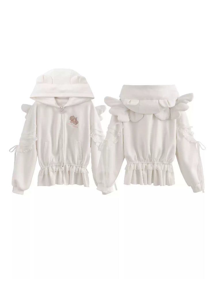 Milk Angel Bear Sweat Jacket & Skirt-Sets-ntbhshop