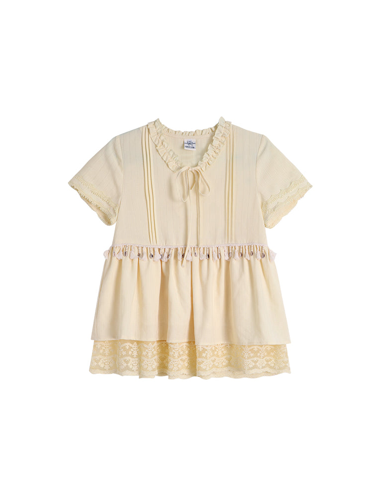 Creamfield Boho Fringe Babydoll Top-ntbhshop